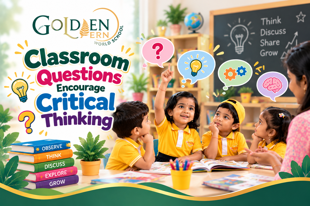 Pre-primary children answering classroom questions and developing critical thinking skills