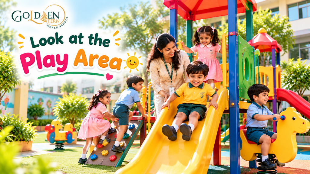Children playing in a pre-primary school play area