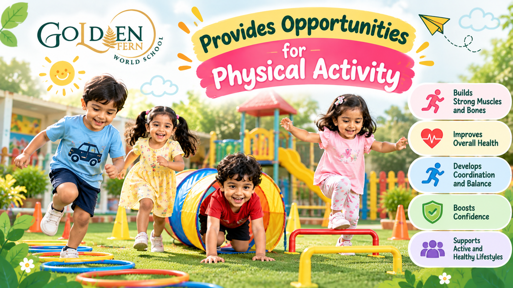 Children enjoying physical activities at Golden Fern World School