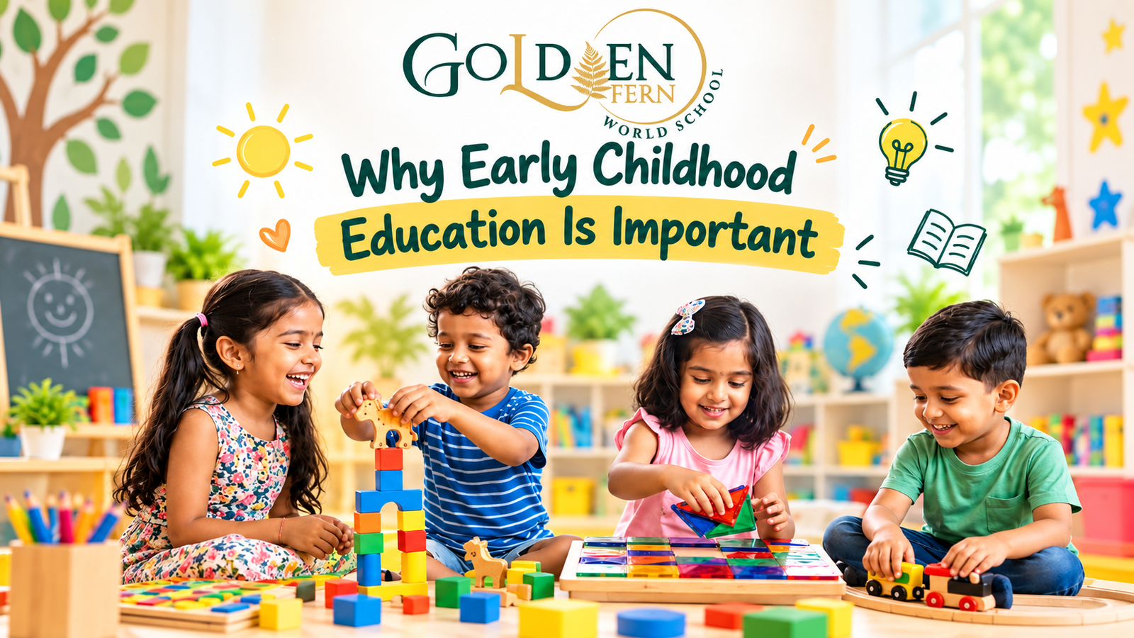 Children learning and playing at Golden Fern World School
