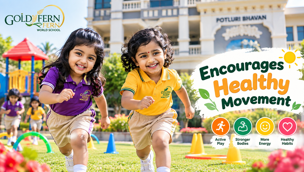 Children enjoying healthy outdoor movement at Golden Fern World School