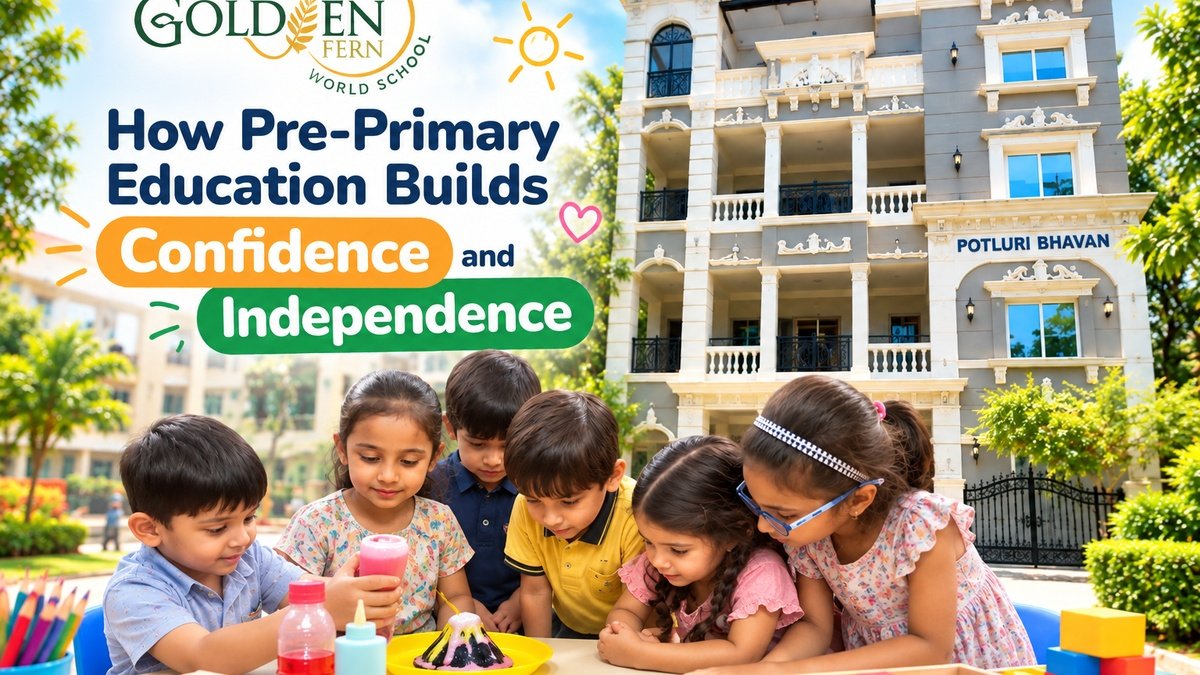 Children participating in activities that build confidence and independence in pre-primary education