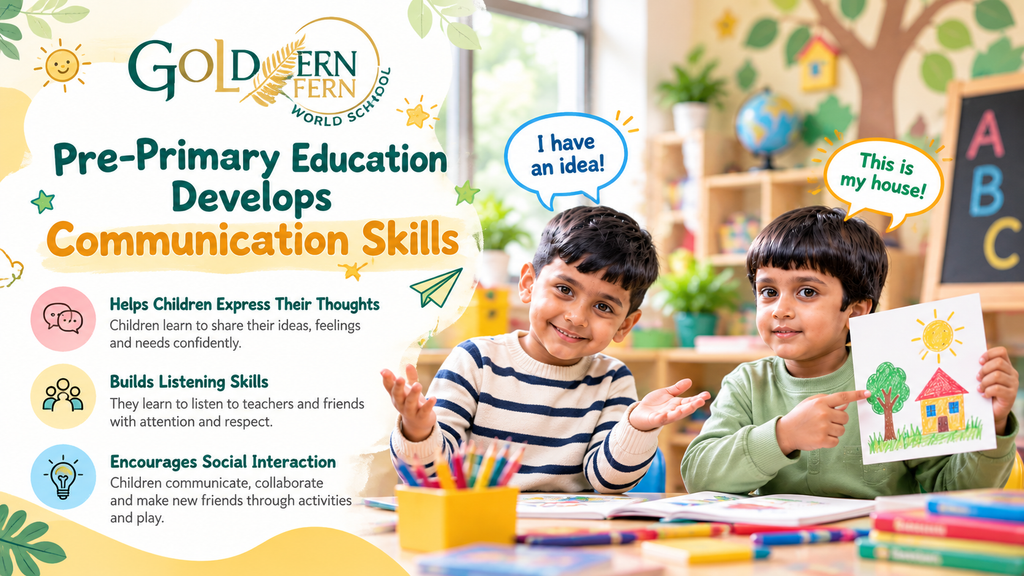 Two preschool children share their ideas and drawings: pre-primary education develops communication skills